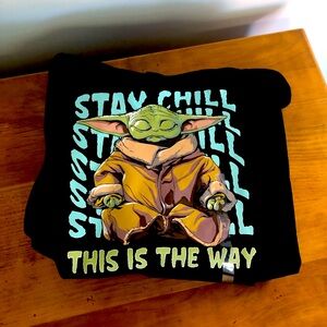 NWT The child Mandalorian sweatshirt black grogu This is the way, stay chill